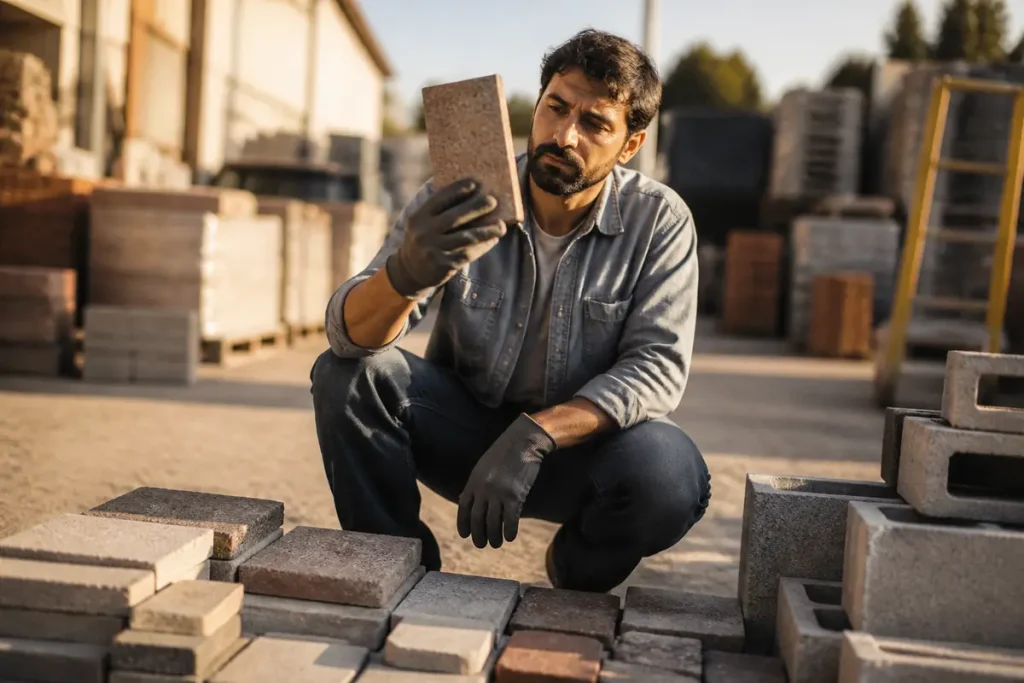 Briques, pavés et parpaings pour différents usages de construction
